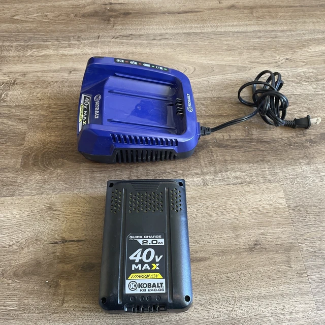 KOBALT 40V LITHIUMION Battery Charger with 40v 2.0 ah battery in 240