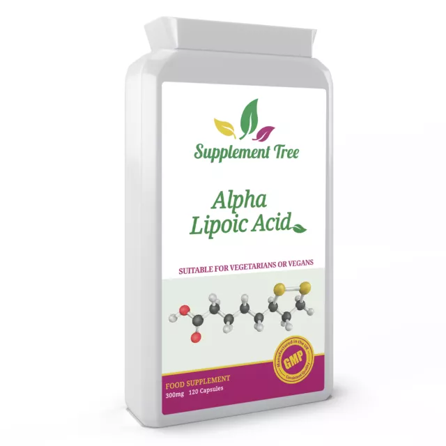 Alpha Lipoic Acid ALA 300mg 120 Capsules - Antioxidant Supplement Not Tablets