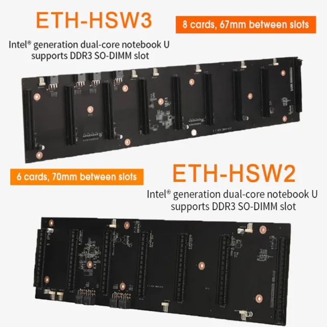 ETH-HSW2/3 Mining Machine Motherboard CPU Set 8* PCIE X16 Slot Graphics 6/8 Card