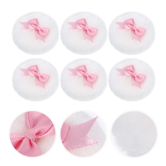 6 Pcs Kosmetisches Kissen Bogen Puff Babyschleifen Make-up-Puffs Bilden