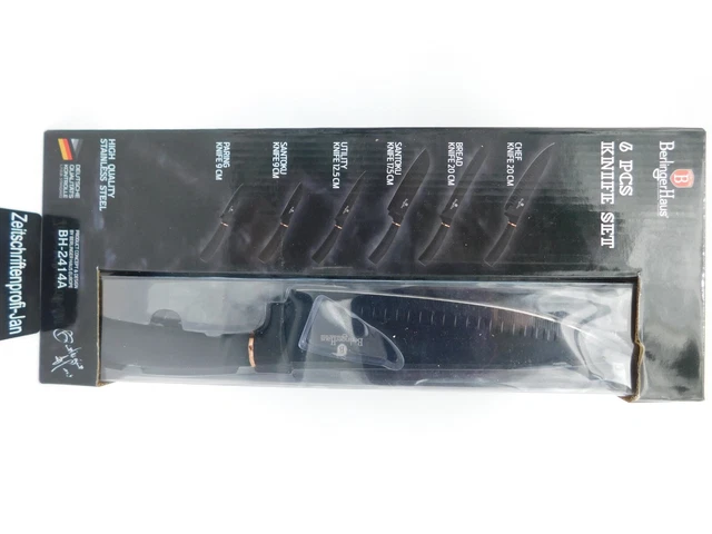 Berlinger Haus 6tlg.Messer Set black Rose antihaftbeschichtet