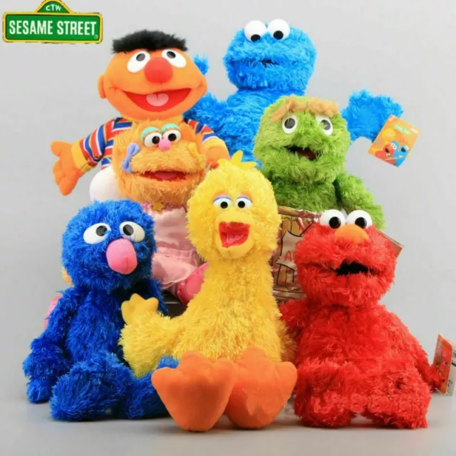 Living Plush Elmo Cookie Monster Zoe Erine Grover Sesame Street Soft Toy Teddys