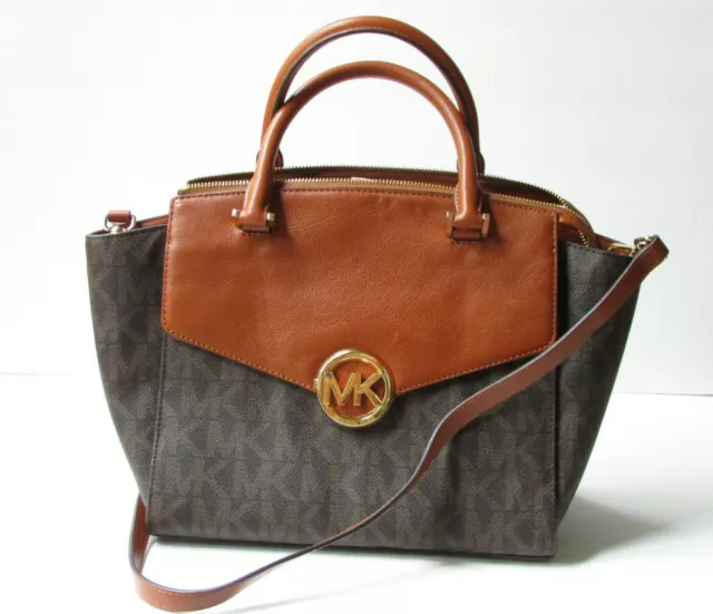 Michael Kors Signature Hudson Large Satchel Shoulder Bag