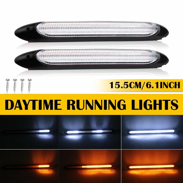 15.5cm DRL LED Headlight Strip Light Daytime Running Sequential Turn Signal Lamp