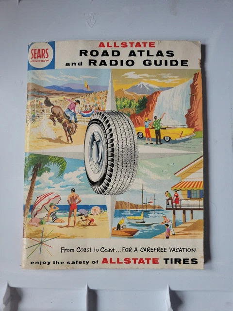 Vintage Sears Roebuck 1959 Allstate road atlas and radio guide