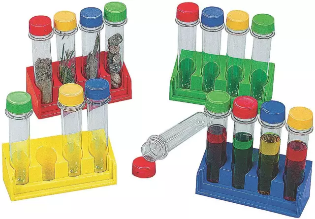 Kids Test Tubes with Stand - Scinece Kit Includes 16 Plastic Test Tubes with ...