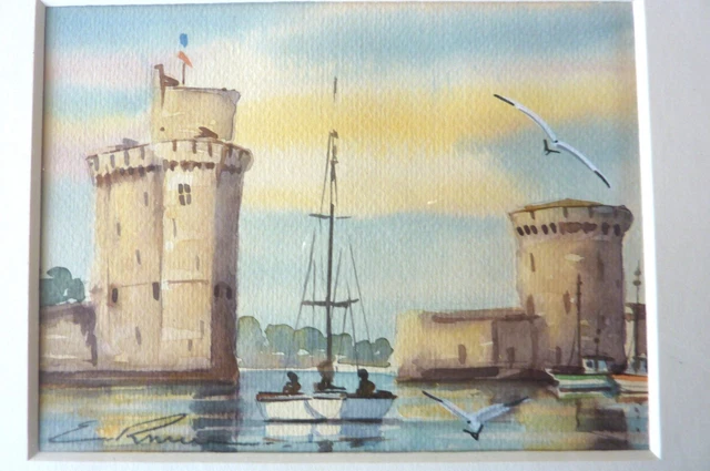 Gravure Ancienne Du Port De La Rochelle "Vue De La Petite Rive" - XVIIIe Siècle - Ozanne