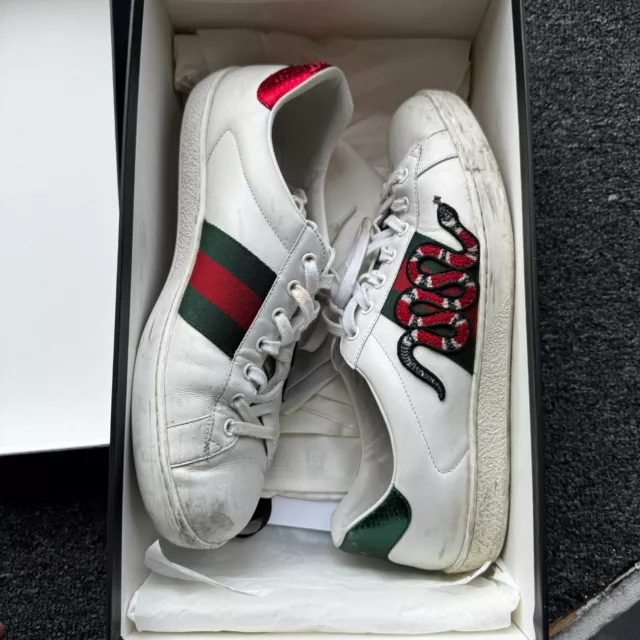 Gucci Ace Embroidered Snake Sneaker Mens Size 8.5