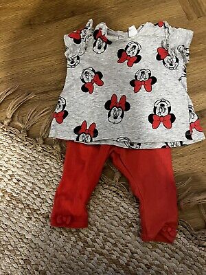 H&M Disney Minnie Mouse two piece top and leggings set 2-4 months baby girl
