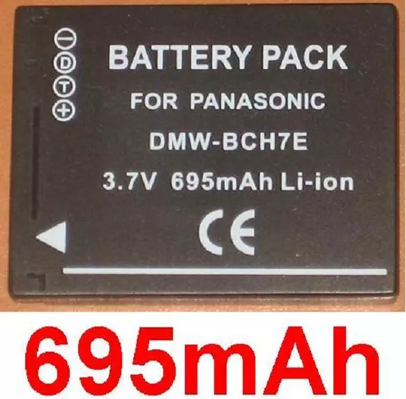 Akku 695mAh Typ DMW-BCH7 DMW-BCH7E Für Panasonic Lumix DMC-FP5G, DMC-TS10S