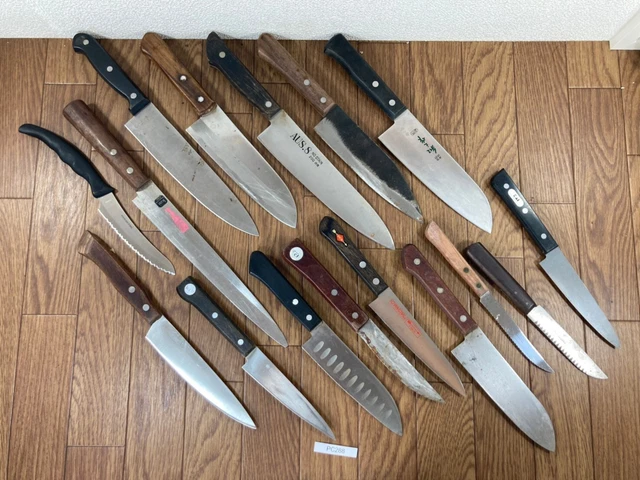 Damaged Lot of Japanese Chef's Kitchen Knives hocho set from Japan PC288