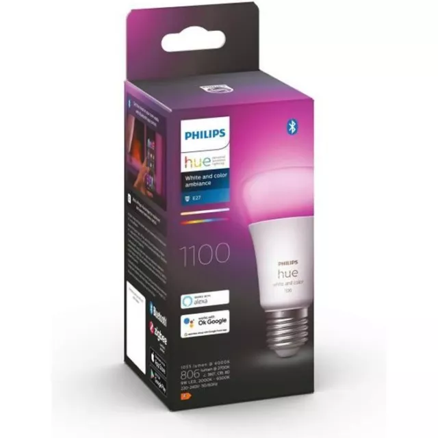 PHILIPS Hue White and Color Ambiance - Ampoule LED connectée 10W Equivalent 75W
