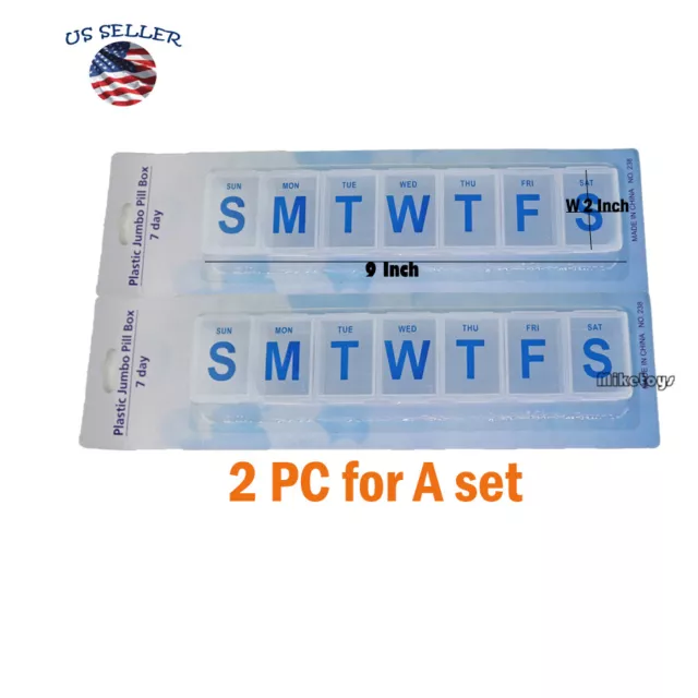 2PC Weekly Pill Box Organizer a Day 7 day Organizer Case Medicine Storage