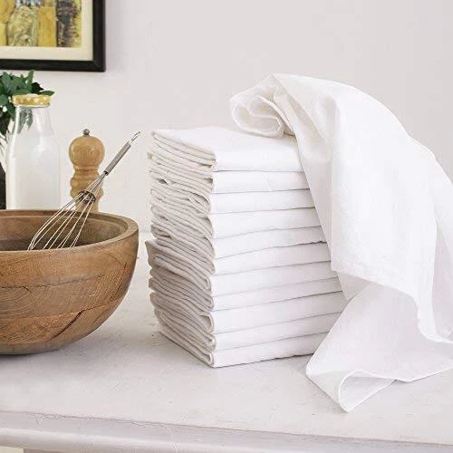 Flour Sack Dish Towels, 100% Cotton, Set of 12 (27x27 Inches), Multi-Purpose