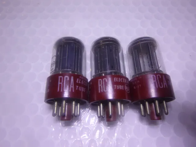 3 rca red base 5691 6sl7gt vacuum tubes test strong and balanced 