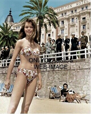 1956 Sexy Actress Bikini In Swimsuit 8X10 Photo Cannes France Pinup Cheesecake