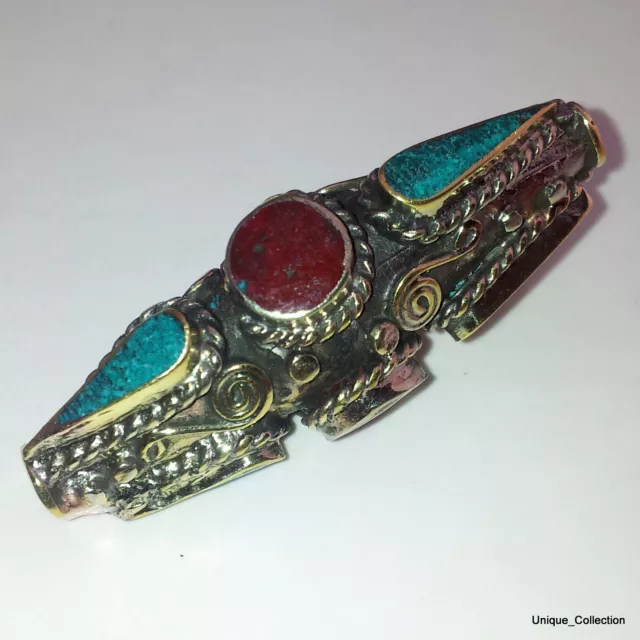 BD-51 Handmade Nepalese Tibetan Ethnic Natural Turquoise Coral Jewellery Bead