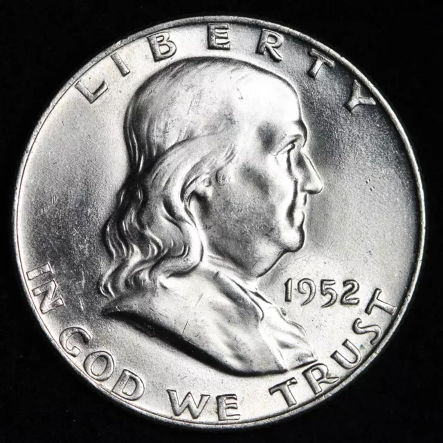 Gem Bu Uncirculated Unc Ms 1952-D Silver Franklin Half Dollar Brilliant Luster