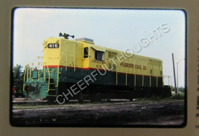Original '82 Kodachrome Slide Peabody Coal 416 GP7 Clean Paint Lynnville   31N46