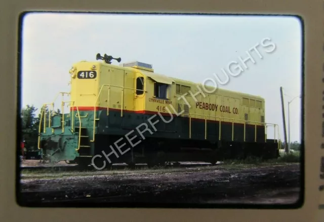 Original '82 Kodachrome Slide Peabody Coal 416 GP7 Clean Paint Lynnville   31N46