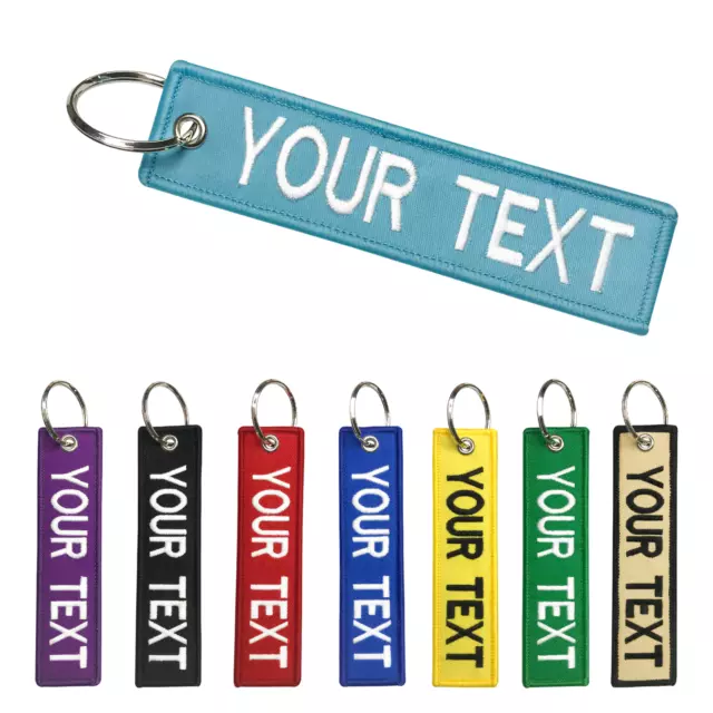 Personalized Keyring Custom Keychain Name Text Embroidered Key chain Car Key Tag