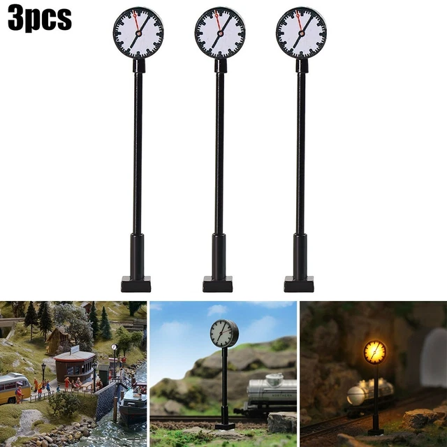 Lot De 5 Lampadaires Miniatures Pour Train Électrique - Échelle 0 - LED 3V - Métal - Décoration Maquette Paysage - 10