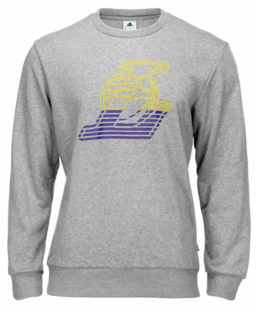 Adidas TERRY CREW LA LAKERS Herren Pullover Sweat grau Gr.L-XXL