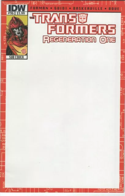 Transformers REGENERATION ONE #96 SUB Blank Cover IDW Comic 2013