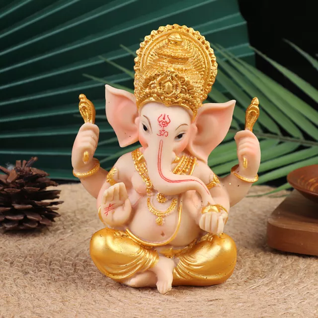 Gold Lord Ganesha Buddha Statue Elephant God Sculptures Ganesh Figuri HoM EwAYUR