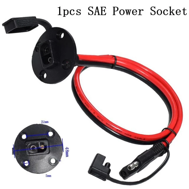 Sae Power 1* SAE POWER Socket Sidewall Port-Battery Connector Waterproof 12AWG ...