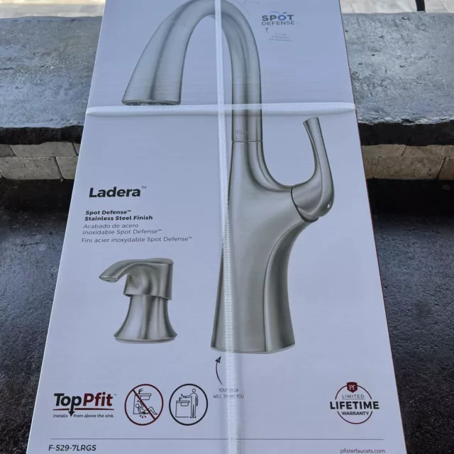 Pfister Ladera Kitchen Faucet Pull Down Sprayer W/ Soap Dispenser In Stainless