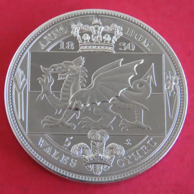 Wales William Iiii 1830 Pewter Proof Pattern 5 Shillng Crown