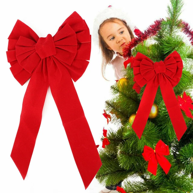Handgemachte Luxus Große Weihnachtsbaum Topper Schleife 25x45cm Xmas Home Decor