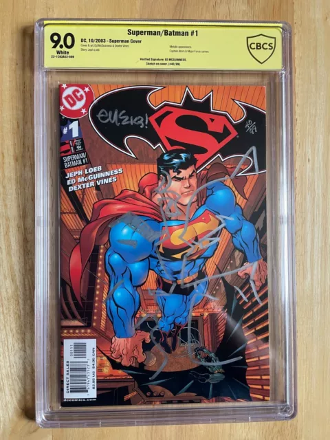 Superman/Batman #1 Cgc 9.0! Mcguinness & Vines Cover! 1St Printing! Cvr Remark!