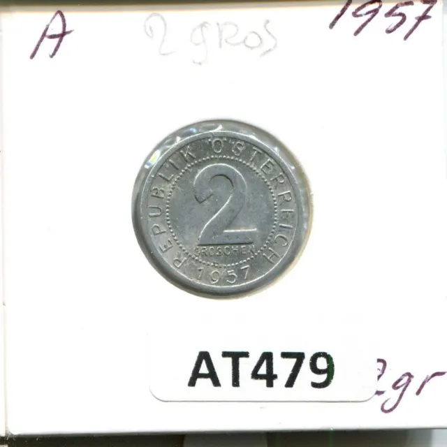 2 GROSCHEN 1957 AUSTRIA Coin #AT479U