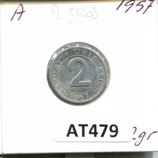 2 GROSCHEN 1957 AUSTRIA Coin #AT479U