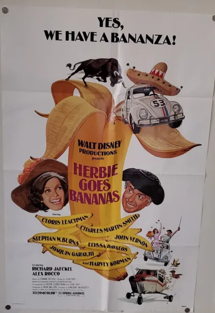 Disney Herbie Goes Bananas VW Original 1980 1 SHEET MOVIE POSTER Not a Reprint!