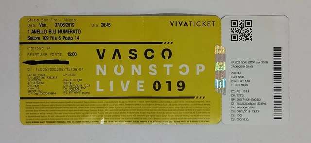 Biglietto Concerto Vasco Rossi 2019 2