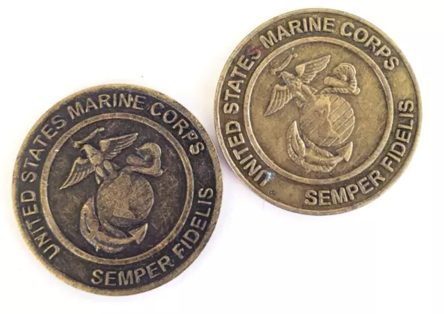 2 2008 2009 USMC United States Marine Corps Toys for Tots Token Coin 1" Lot