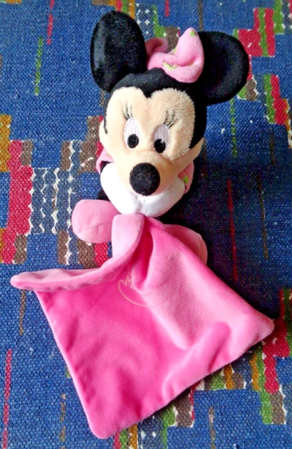 Kp/ Doudou Mouchoir Disney Minnie Rose Lune Vert Etoile Brille   Kom9