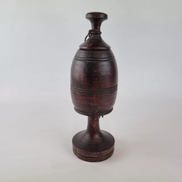 Unusual Vintage Treen Jar And Cover 20th Century 29cm High