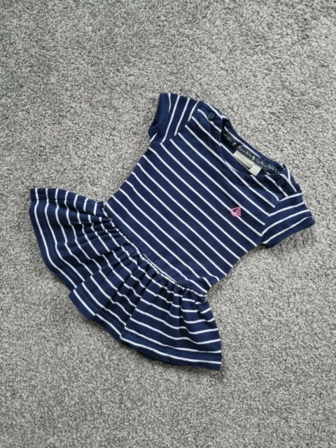 Baby Girls Jojo Maman Bebe Dress 6-12 Months Nautical Blue Stripes short u