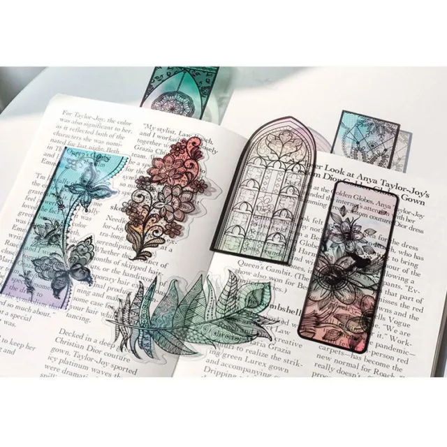 6pc Retro Style Cats Vintage Flowers Elegant Bookmarks For Books Readers Gift