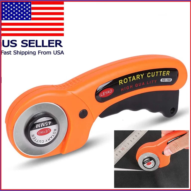 US Rotary Cutter With 45mm Blade Sewing Quilters Fabric Leather Cutting Tool Set