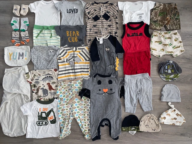 Newborn  Boy Clothing Lot, 28 Items, 0-3 Months, Carter’s, Nike, Old Navy