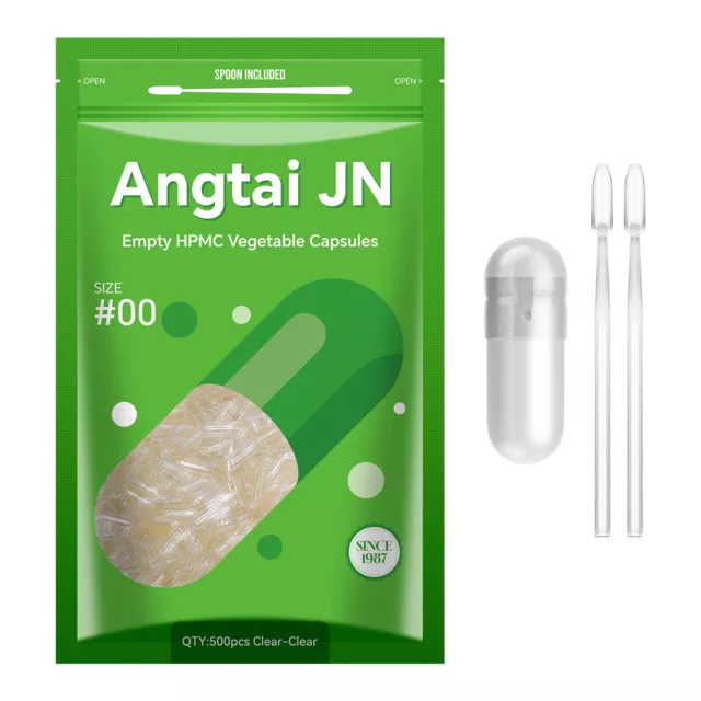 Size 00 Clear Empty Vegan/Vegetable Vegetarian Pill Capsules Veg Vcaps + Spoon