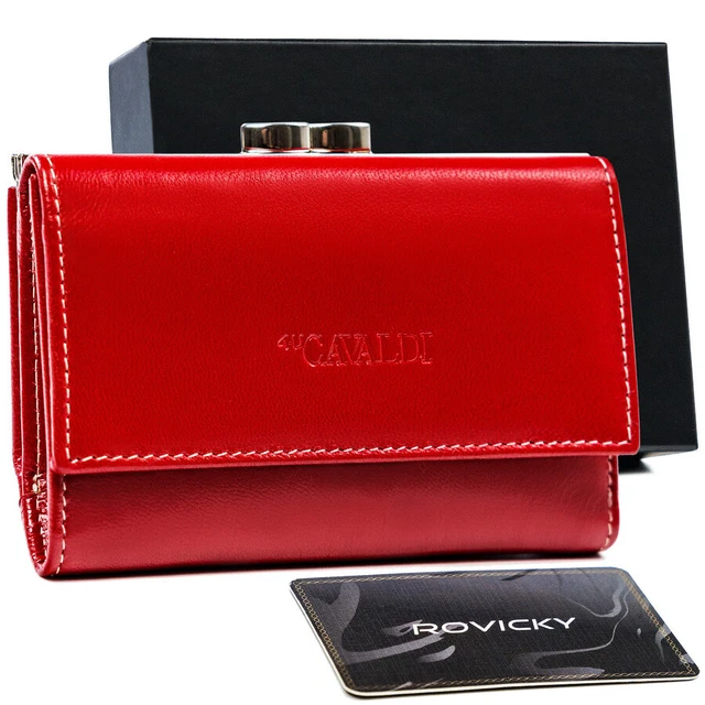 Portefeuille en cuir véritable pour femme avec grand sac à main, RFID - Cavaldi