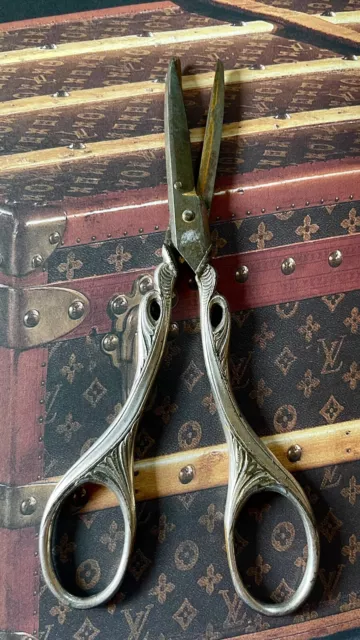 Ciseaux à Raisin ART NOUVEAU à décor de volutes Jugendstil grape scissors 3