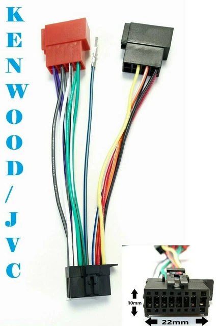 Câble Adaptateur ISO Pour Autoradio JVC KD-X241, KD-X252, KD-X141, Neuf, Garantie 3 Ans