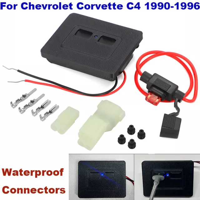 For Chevrolet C4 Corvette Dual USB Charging Center Console Plate FX3 1990-1996